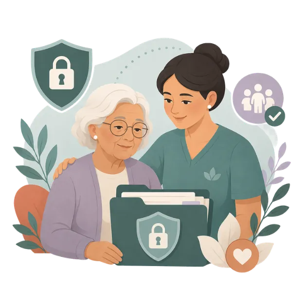 Lunexa Elder Care privacy illustration
